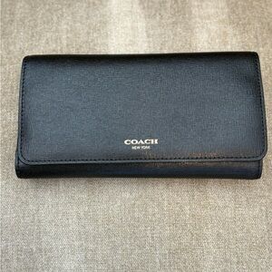 Coach Black Saffiano Leather Clutch